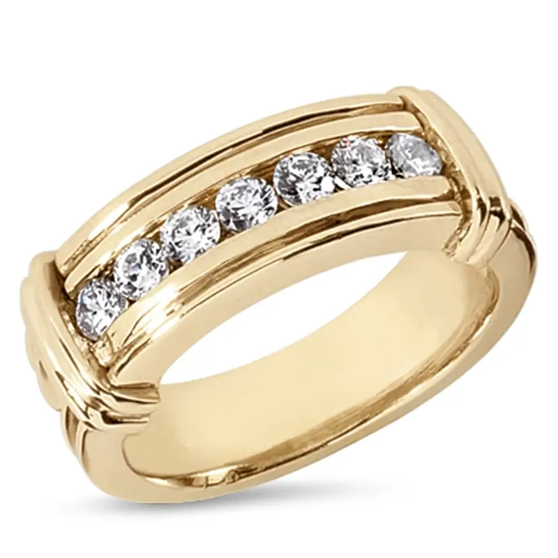 14K white gold 0.70 ct. tw. Diamond Men's Band - alternate view 2