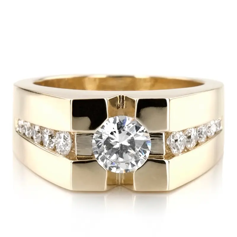 14K white gold 0.72 ct. tw. Diamond Men's Band - main view