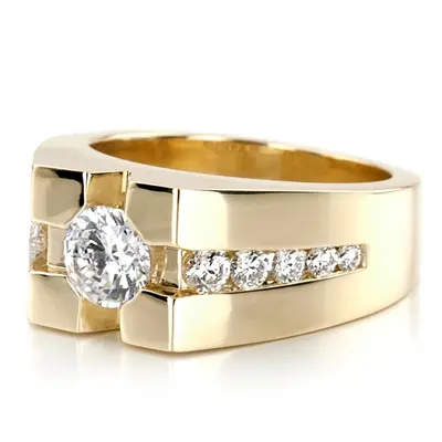 14K white gold 0.72 ct. tw. Diamond Men's Band - alternate view 3 thumbnail