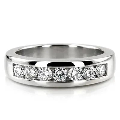 0.84 ct. tw. Round Cut Channel Set Diamond Men's Ring