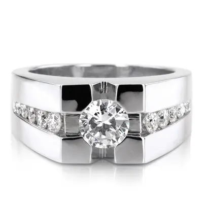 14K white gold 0.72 ct. tw. Diamond Men's Band - alternate view 4 thumbnail
