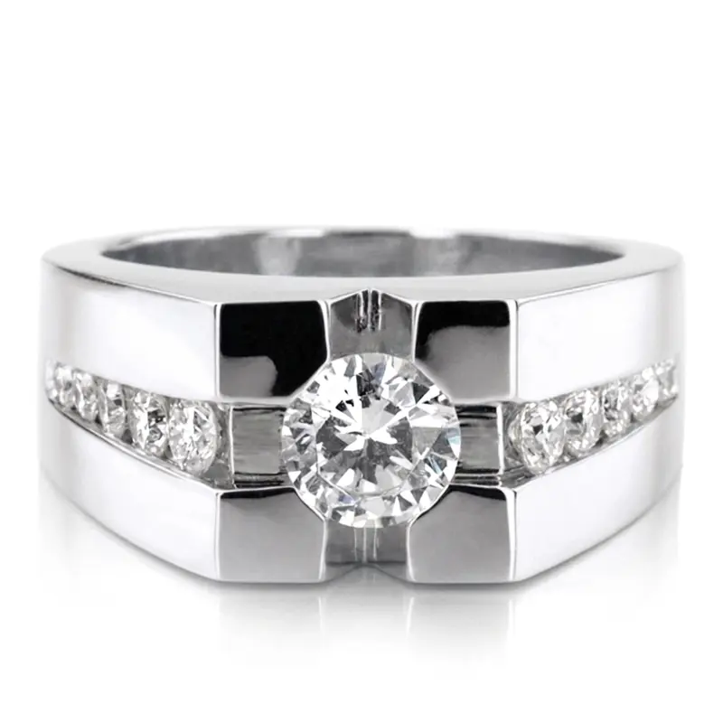 14K white gold 0.72 ct. tw. Diamond Men's Band - alternate view 4