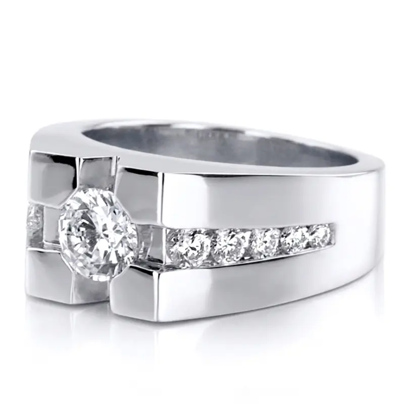 14K white gold 0.72 ct. tw. Diamond Men's Band - alternate view 2