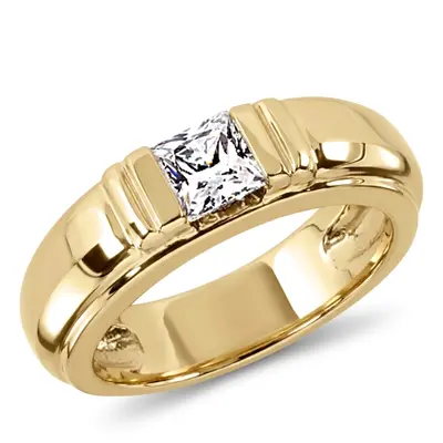 Princess Cut Solitaire Diamond Men's Ring alternate view