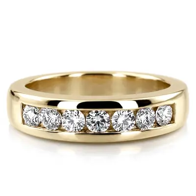 0.84 ct. tw. Round Cut Channel Set Diamond Men's Ring alternate view