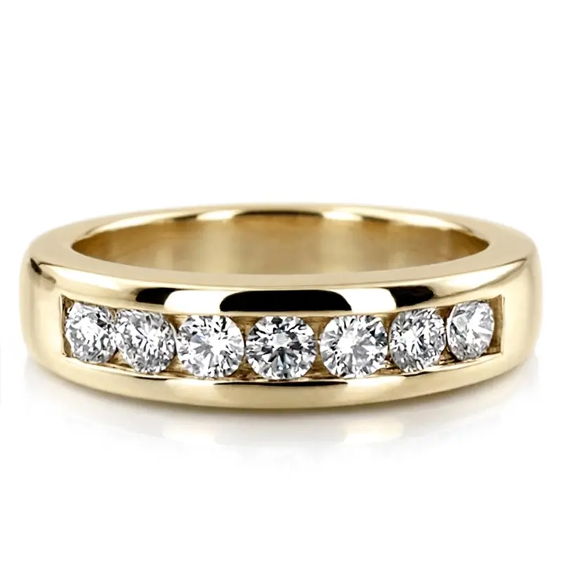 14K white gold 0.84 ct. tw. Round Cut Channel Set Diamond Men's Ring - alternate view 2