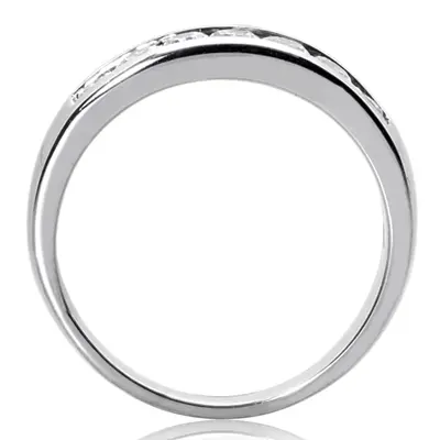 14K white gold 0.84 ct. tw. Round Cut Channel Set Diamond Men's Ring - alternate view 4 thumbnail
