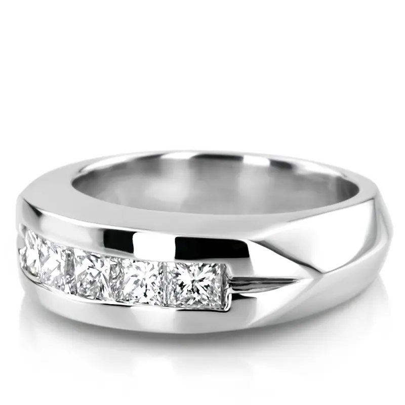 14K white gold 0.85 ct. tw. Channel Set Diamond Men's Ring - alternate view 3