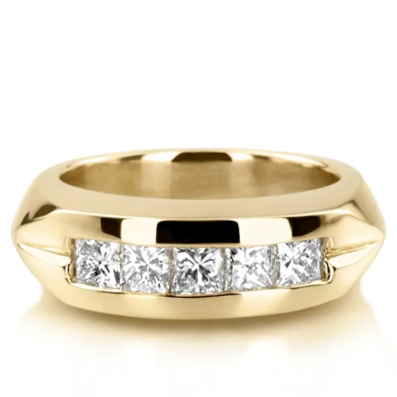 14K white gold 0.85 ct. tw. Channel Set Diamond Men's Ring - alternate view 2