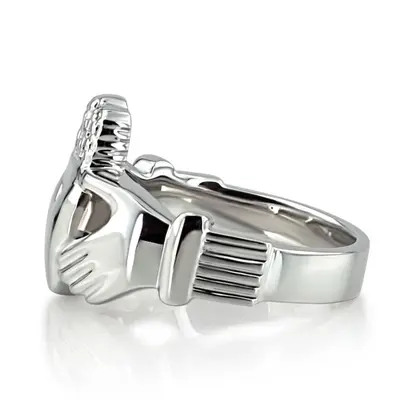 Plain Claddagh Men Ring - view 2 of 4