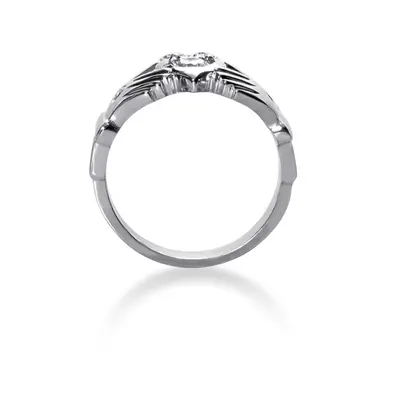 14K rose gold Celtic Claddagh Diamond Man Ring(1/3 ct. tw.) - alternate view 3 thumbnail