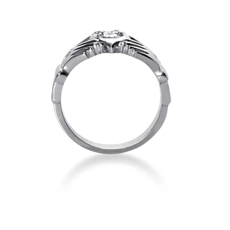 14K rose gold Celtic Claddagh Diamond Man Ring(1/3 ct. tw.) - alternate view 3
