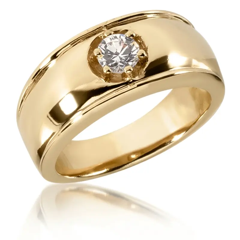 18K white gold 0.50 ct. Solitaire Diamond Men Ring - alternate view 2