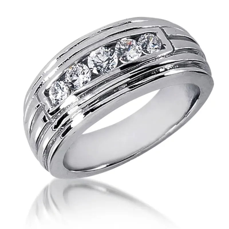 platinum 0.36 ct. Diamond Men's Ring - main view