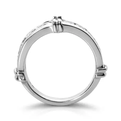 14K white gold 1.80 ct. Round Cut Diamond Men's Ring - alternate view 4 thumbnail