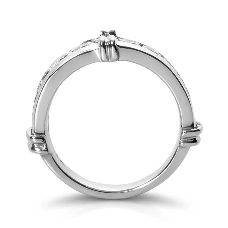 14K white gold 1.80 ct. Round Cut Diamond Men's Ring - alternate view 4