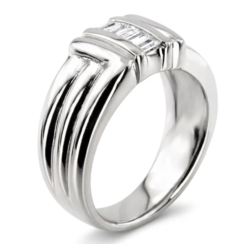 platinum 0.30 ct. tw. Diamond Men's Ring - alternate view 4