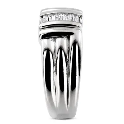 platinum 0.30 ct. tw. Diamond Men's Ring - alternate view 6 thumbnail
