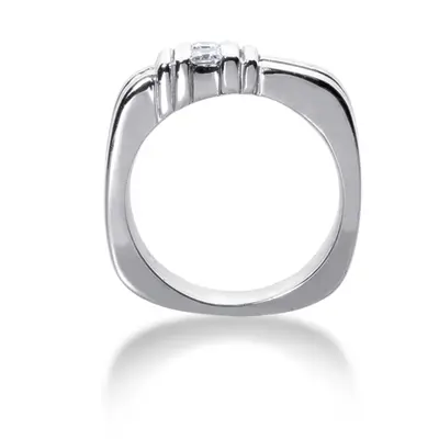 14K white gold 0.34 ct. Princess Cut Diamond Men Ring - alternate view 3 thumbnail