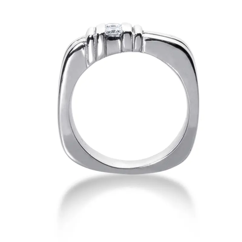 14K white gold 0.34 ct. Princess Cut Diamond Men Ring - alternate view 3