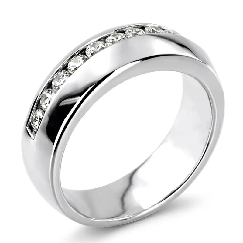platinum 0.91 ct. Round Cut Diamond Men's Ring - alternate view 6