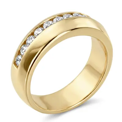 platinum 0.91 ct. Round Cut Diamond Men's Ring - alternate view 3 thumbnail