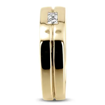14K white gold 0.34 ct. Princess Cut Diamond Men's Ring - alternate view 5 thumbnail