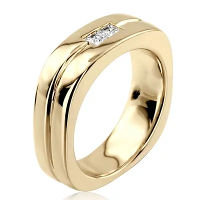 14K white gold 0.34 ct. Princess Cut Diamond Men's Ring - alternate view 6 thumbnail