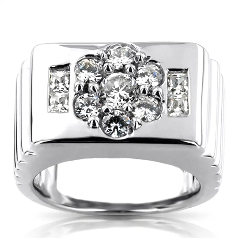 14K white gold 1.42 ct. Diamond Men's Ring - main view
