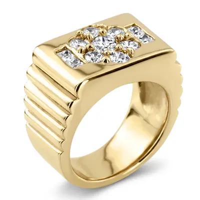 14K white gold 1.42 ct. Diamond Men's Ring - alternate view 3 thumbnail
