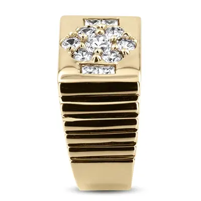 14K white gold 1.42 ct. Diamond Men's Ring - alternate view 4 thumbnail