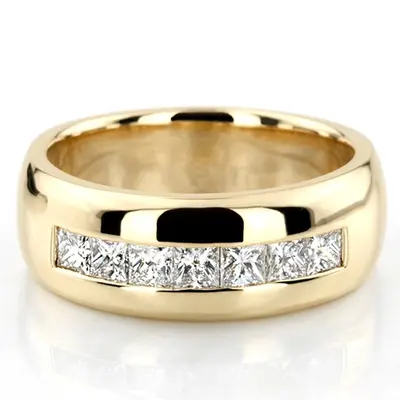 1.19 ct. Princess Cut Channel Set Diamond Men's Ring alternate view