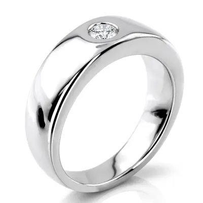 platinum 0.30 ct. Round Cut Diamond Men's Ring - alternate view 4 thumbnail
