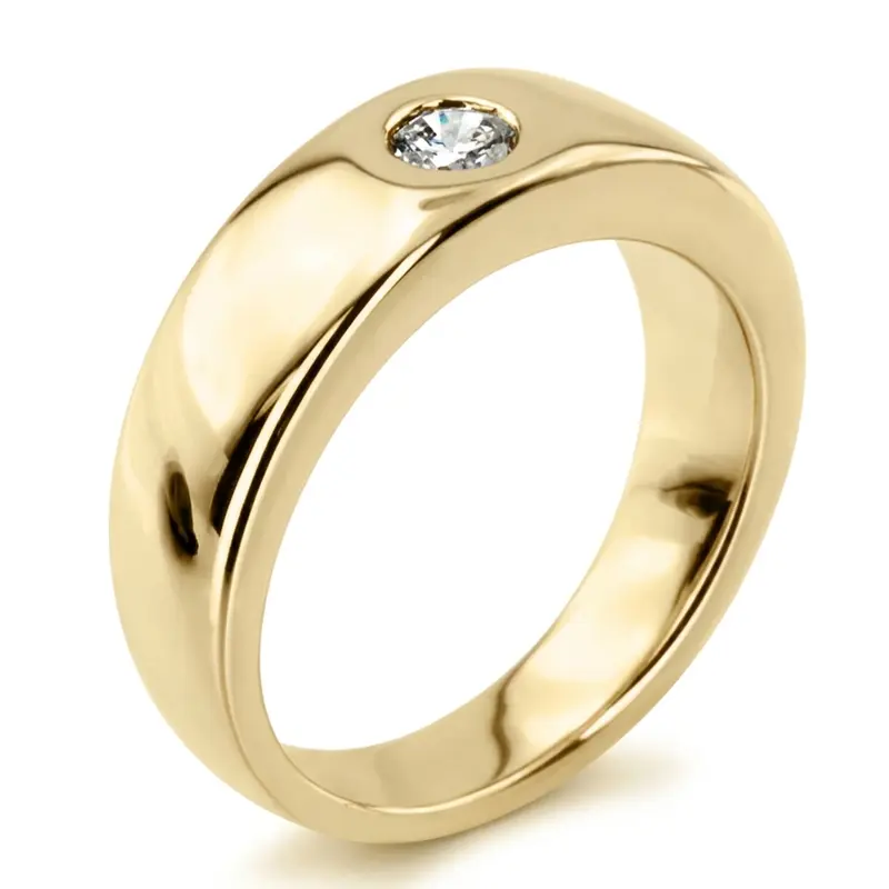 platinum 0.30 ct. Round Cut Diamond Men's Ring - alternate view 3