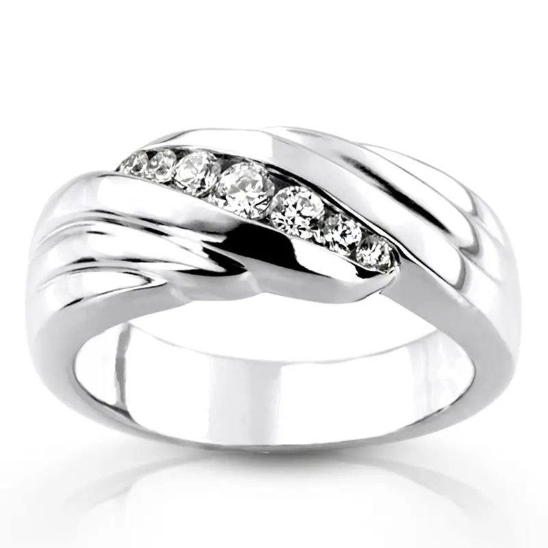 platinum 0.34 ct. Diamond Men's Ring - alternate view 2