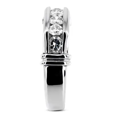 14K white gold 0.75 ct. Round Cut Diamond Men's Ring - alternate view 4 thumbnail
