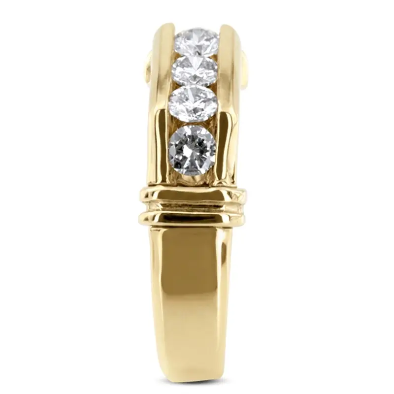 14K white gold 0.75 ct. Round Cut Diamond Men's Ring - alternate view 5