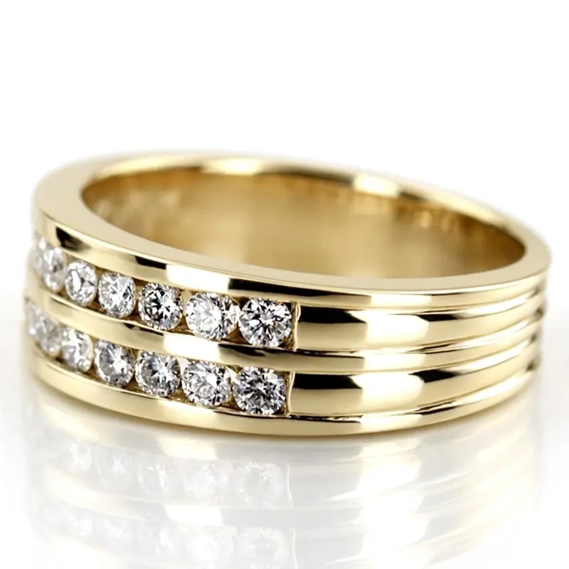 14K white gold 1.32 ct. Round Cut Diamond Men's Ring - alternate view 8