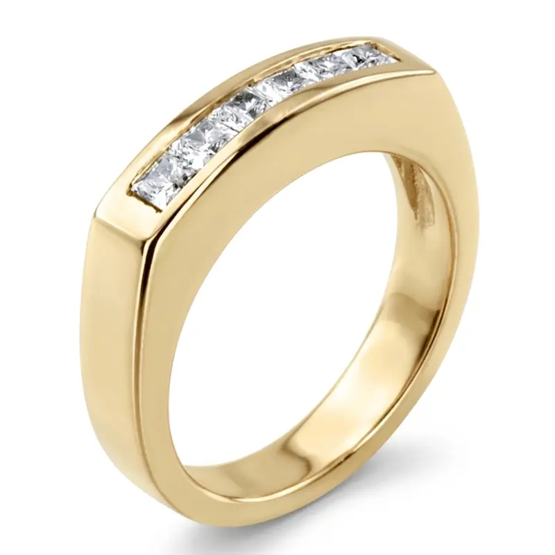 14K white gold 0.60 ct. Princess Cut Diamond Men's Ring - alternate view 4