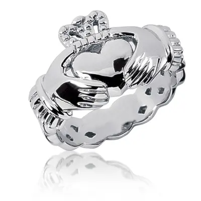 14K yellow gold Claddagh Irish Man Ring - main view thumbnail