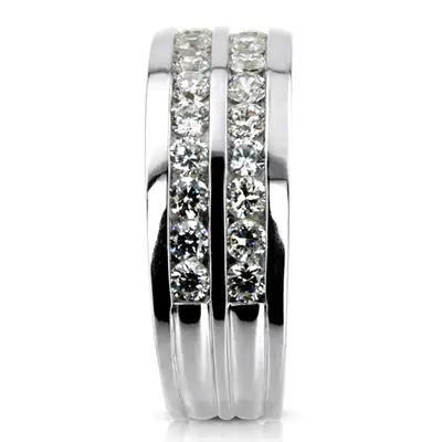 14K white gold 1.32 ct. Round Cut Diamond Men's Ring - alternate view 4 thumbnail