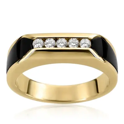 14K white gold 0.25 ct. Round Cut Diamond Men's Band - alternate view 3 thumbnail