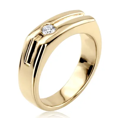 14K white gold 0.20 ct. Solitaire Diamond Men's Ring - alternate view 4 thumbnail