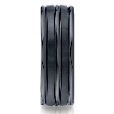 Ceramic 8mm Comfort-Fit Satin-Finished High Polished Center & Round Edge Design Ring alternate view