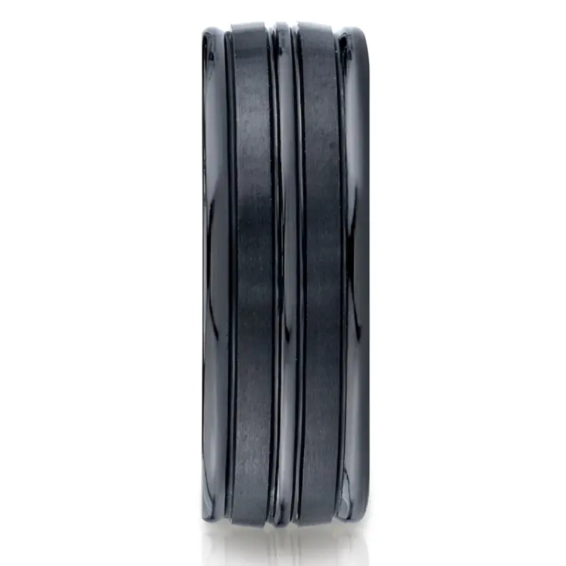 ceramic Ceramic 8mm Comfort-Fit Satin-Finished High Polished Center & Round Edge Design Ring - alternate view 2