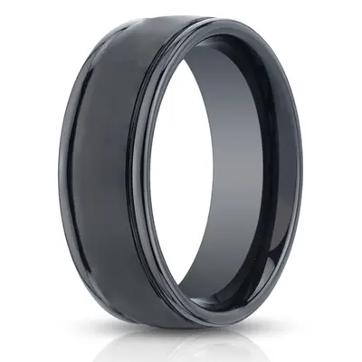 ceramic Ceramic 8mm Comfort-Fit Satin-Finished Round Edge Design Ring - main view thumbnail