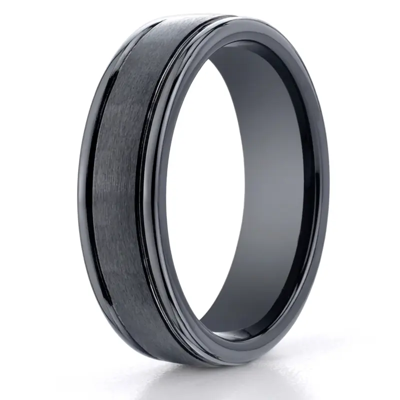 ceramic Ceramic 6mm Comfort-Fit Satin-Finished Round Edge Design Ring - main view