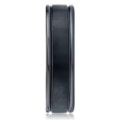 Ceramic 6mm Comfort-Fit Satin-Finished Round Edge Design Ring alternate view
