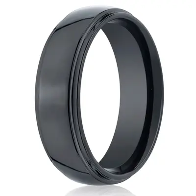 Ceramic 7mm Comfort-Fit High Polished Design Ring