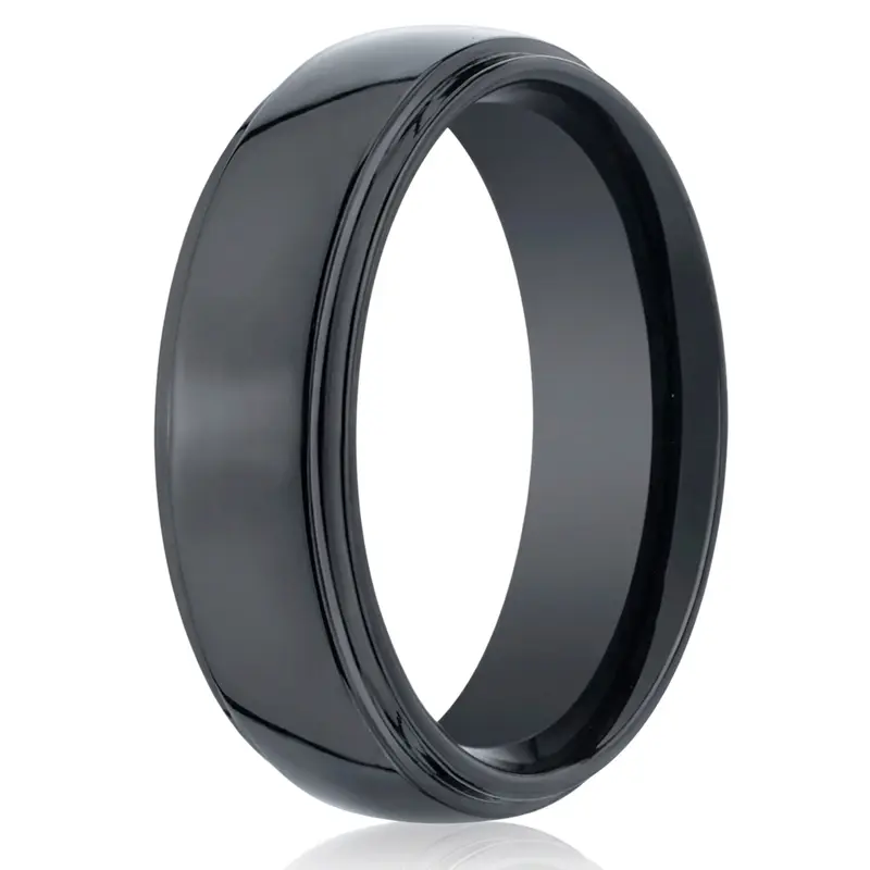 ceramic Ceramic 7mm Comfort-Fit High Polished Design Ring - main view
